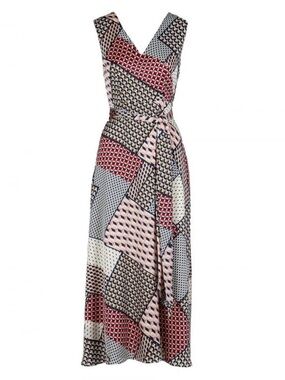 Anonyme Silky Printed Maxi Dress with Sash Belt